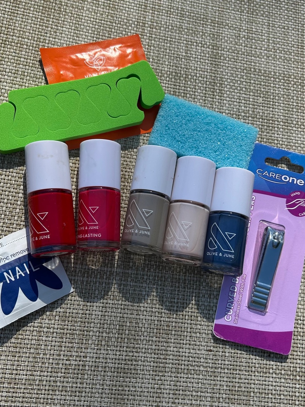 Olive and JuneNail Polish Set - Red, Pink, Beige, Taupe, Navy